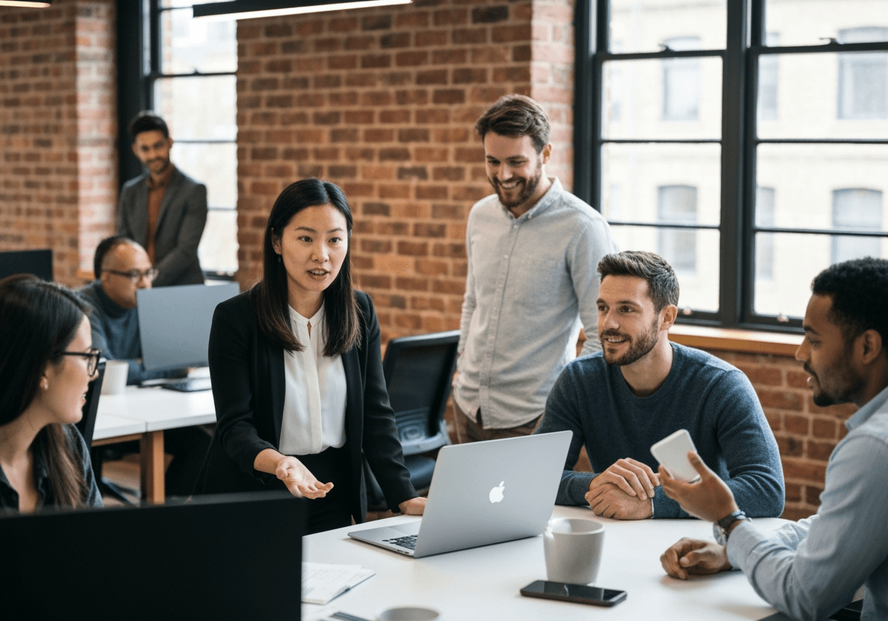Diverse professional team representing strong employer brand